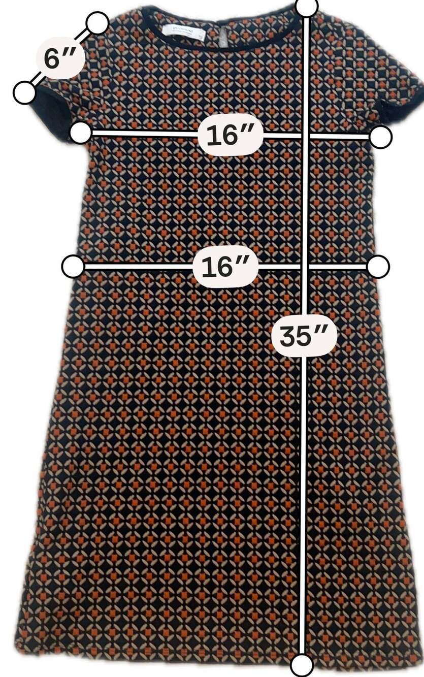 Promod Geometric Pattern Shift Dress Size S - Picture 2 of 7
